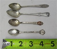 4 Silver Collector Spoons 2 - 925 & 2 - 830