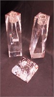 Three Oleg Casini heavy crystal