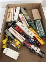 Flat of Die-Cast and Plastic Trucks and Trailers