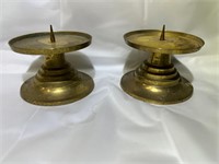 Antique Solid Brass Candle Holders 2.5"tallx5.5"