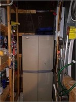 Outdoor Plastic Shelving Cabinet and Contents