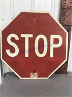 Wooden stop sign