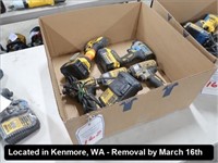 LOT, (5) ASSORTED DEWALT 20V CORDLESS 1/4" IMPACT