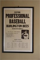 Framed Vintage Burlington Bees Poster