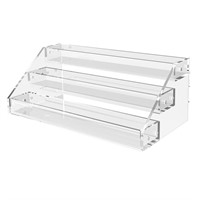 12" Acrylic Riser, Acrylic Shelves - 3-Tier Clear