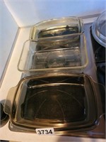 (3) GLASS BAKEWARE