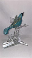 MURANO BLUE BIRD ON LIMB