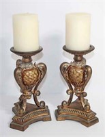 Pair of Painted Resin Candle stands