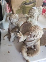 Lot of Three Angel Yard Figures