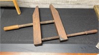 Large Antique Wooden Wood Working Clamp 31" Handle