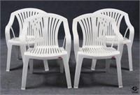 Outdoor Plastic Chairs / 4 pc