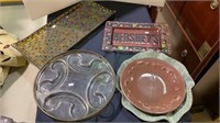 Serving trays/platters - mix of glass and ceramic