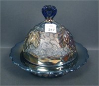 Dugan Blue Maple Leaf Covered Butter Dish