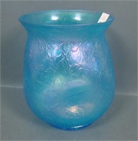 Diamond Celeste Blue Venetian Pinched Bulbous Vase