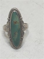 Southwest style silver and turquoise ring.