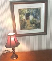 Small Desk Lamp and framed Print 17x17