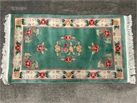 3'x5' Oriental Floral-Pattern Rug in Teal