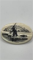 Scrimshaw Alaska Themed Pin