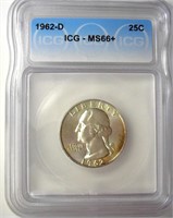 1962-D Quarter ICG MS66+ LISTS $450