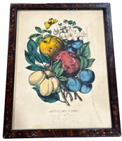 Antique Botanical Apple and Plum Print