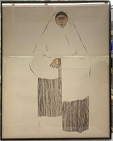 Signed R. C. Gorman Numbered Lithograph Of Woman