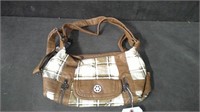 NEW ANGEL KISS  PURSE - BROWN PLAID