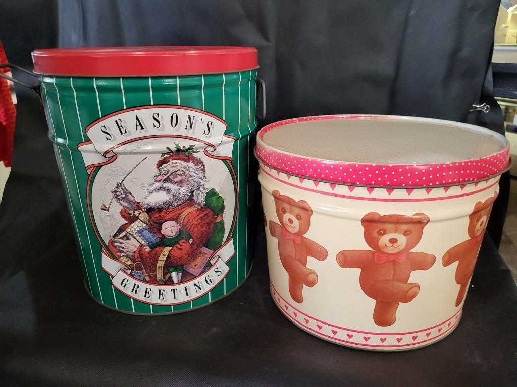 Santa & Teddy Bear Large Tins