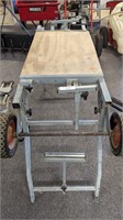 Portable Shop Table, Folding With Wheels