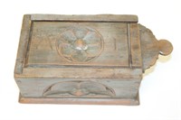 Early carved wooden candle box