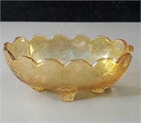 Carnival glass footed dish