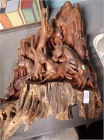 29" CARVED WOOD WESTERN ART PC