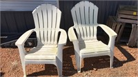 2 plastic Adirondack lawn chairs