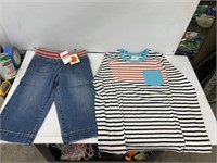 Size 7-9 yr old mini boden shirt and pants