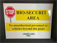BIO-SECURITY Metal Sign Land O Lakes Feed