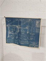 1931 Stears&Foster Blueprint Quilting Frame  UJC
