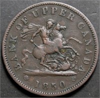 Canada PC-6A1 Bank Upper Cda 1850 One Penny Token