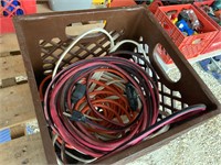 brown crate of electrical cords