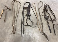Leather Headstall, Nose Band, Roping Reins, Riens