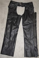 Harley Davidson Motorcycle Black Leather Chaps