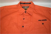 Harley Davidson Motorcycle Orange Short Sleeve