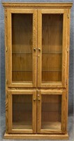 Locking Oak Display Cabinet