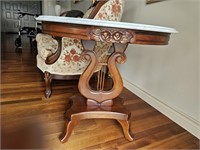 Wood & Marble Parlor Table