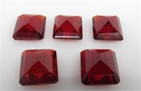 (5) 80 ct Red Quartz Gemstones