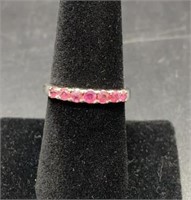 Sterling Silver And Pink Topaz Ring