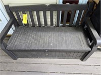 Plastic bench w/ storage 55"