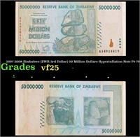 2007-2008 Zimbabwe (ZWR 3rd Dollar) 50 Million Dol