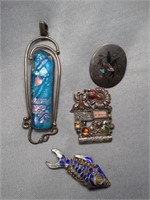 Jewelry & More Some Sterling Cloisonne Enamel Fish