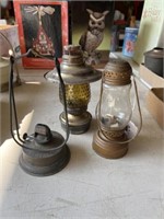 Antique Skaters Lanterns & 2 Other Lanterns