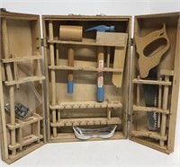 Child’s wooden tool box