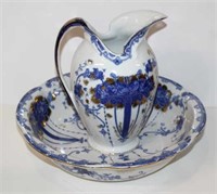 Staffordshire England Pitcher and Basin